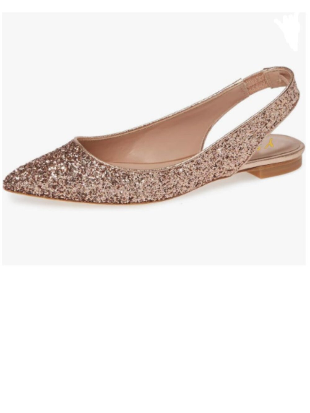 YDN Rose Gold Pointed Toe Slingback Low Heel Slide Sandals Slip Pump